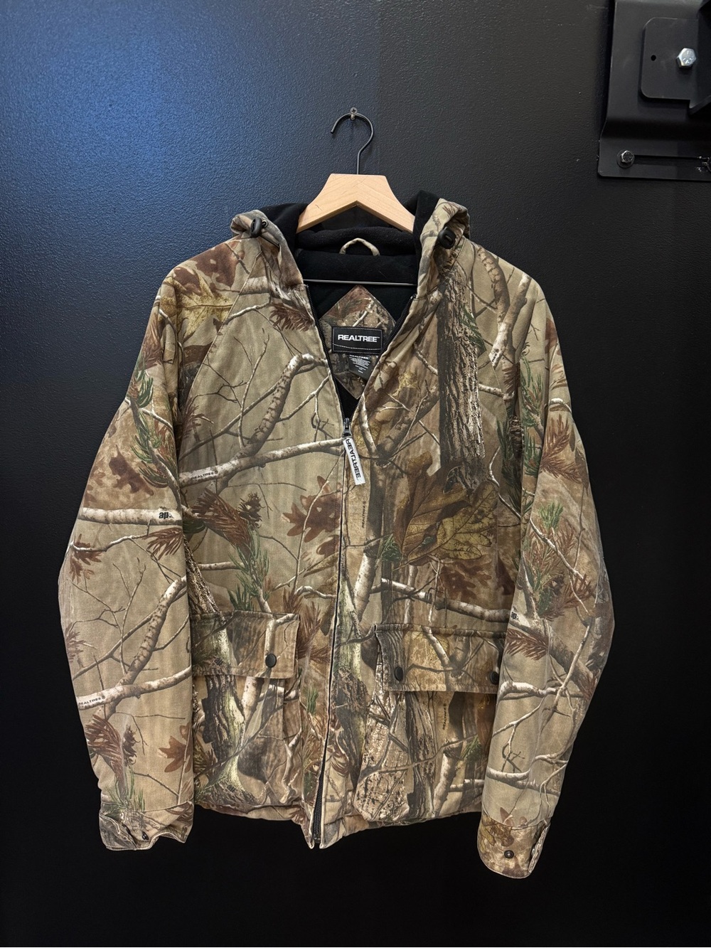 Realtree Camouflage Hooded Field Jacket in Brown & Green